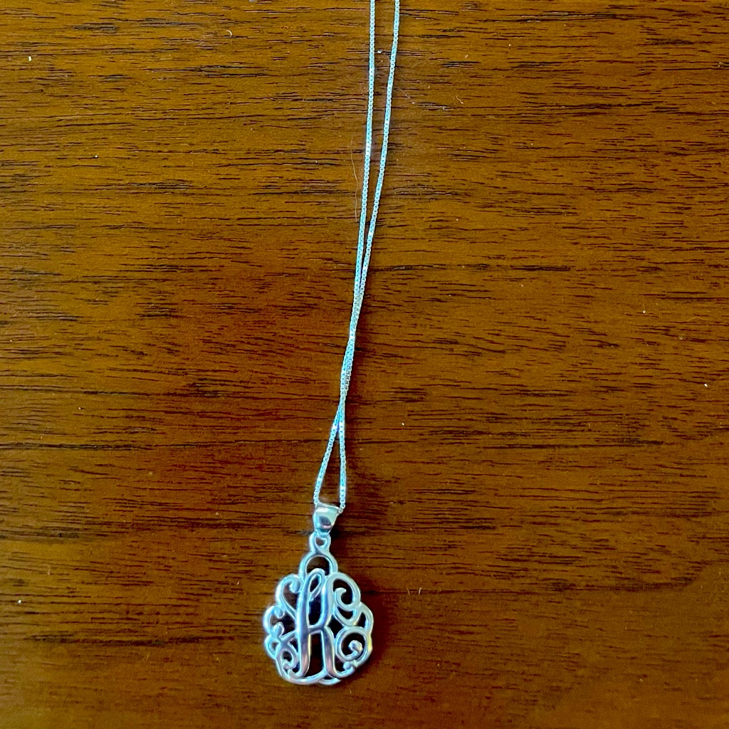 Primrose Sterling Silver Monogram Initial K Pendant 15$